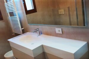 lavabo su misura corian con porta asciugamani